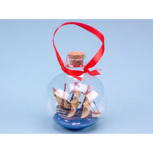 Ship in Globe with Ribbon, 7cm