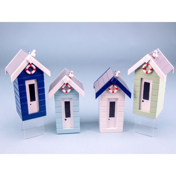 Beach Hut Money Box, 18x11cm, 4 assorted