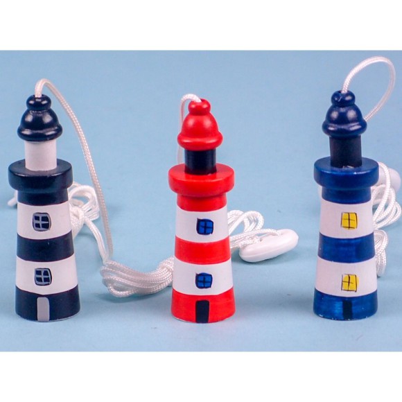 Nautical Light Pull, Lighthouse, 7.5cm, 3 assorted