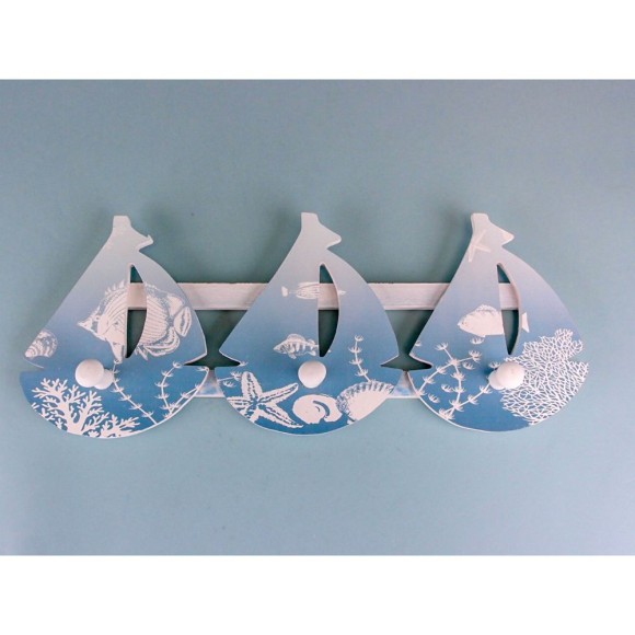 Sailboat Flotilla Coat Hooks, 39x16cm