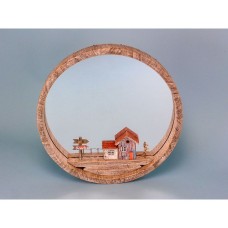 Rustic Mirror with Beach Hut, 35cm