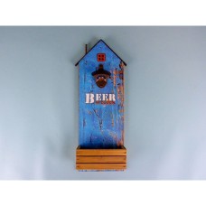 "Beer O'Clock" Beach Hut Bottle Opener, 43x13cm