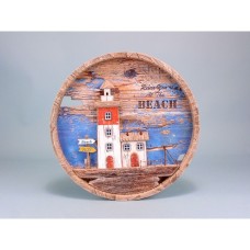 Round Lighthouse Wall Plaque, 36cm
