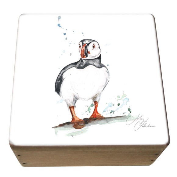 Meg Hawkins Hungry Puffin Box, 9x9cm