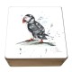Meg Hawkins Puffin Ruffled Feathers Box, 9x9cm