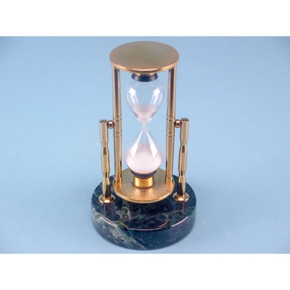 Brass and Marble Sand Timer, 3 Minutes, 15cm