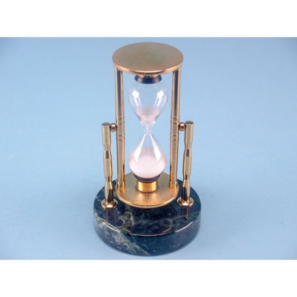 Brass and Marble Sand Timer, 3 Minutes, 13cm