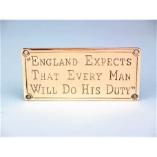 Brass Plaque, "England Expects...", 10cm