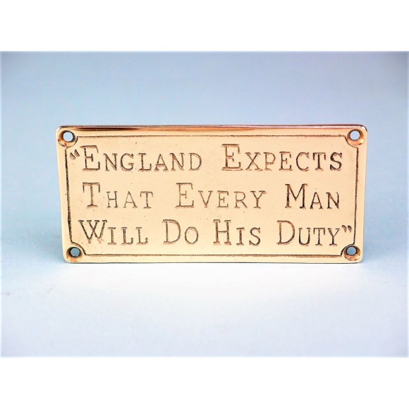 Brass Plaque, "England Expects...", 10cm