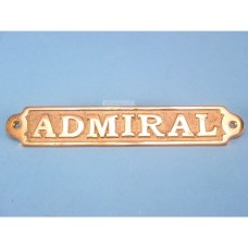 Brass Plaque Admiral, 19x3.5cm