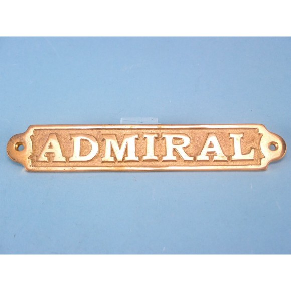 Brass Plaque Admiral, 19x3.5cm