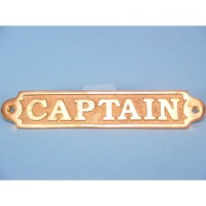 Brass Plaque Captain, 17x3.5cm