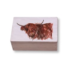 Meg Hawkins Highland Cattle Box, 15x10cm