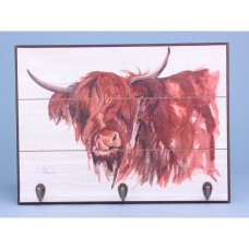 Meg Hawkins Highland Cow Wall Hooks, 40x30cm