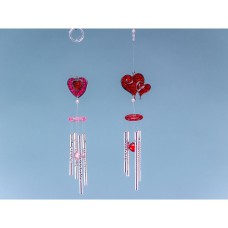 Glitter Single Heart Chime, 28cm, 2 assorted