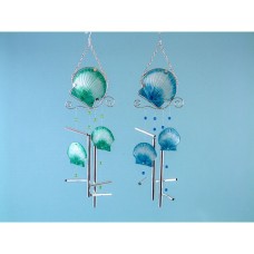 Metal and Glass Shell Wind Chime, 63cm, 2 assorted