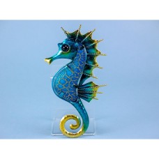 Metal and Glass Seahorse Plaque, 16cm