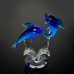 Miniature Glass Dolphin Pair, blue, 8cm