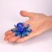 Miniature Glass Octopus, blue/white, 7cm
