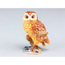 Cloisonne Owl on Branch, 8cm