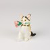 Cloisonné Cat with Rose, 8cm