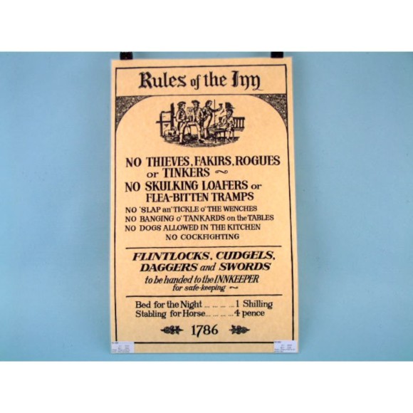 Rules of The Inn Poster, Flat 45x32cm