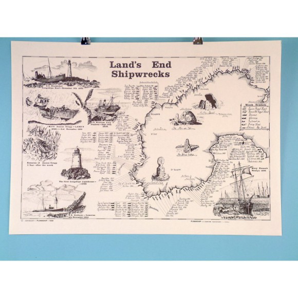 Lands End Shipwrecks 63x45cm, Scroll