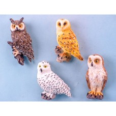 Owl Magnet, 7cm, 4 assorted