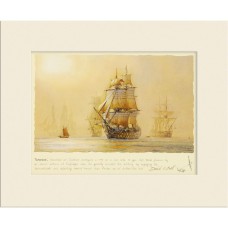 David Bell Temeraire signed mounted print, 26x21cm
