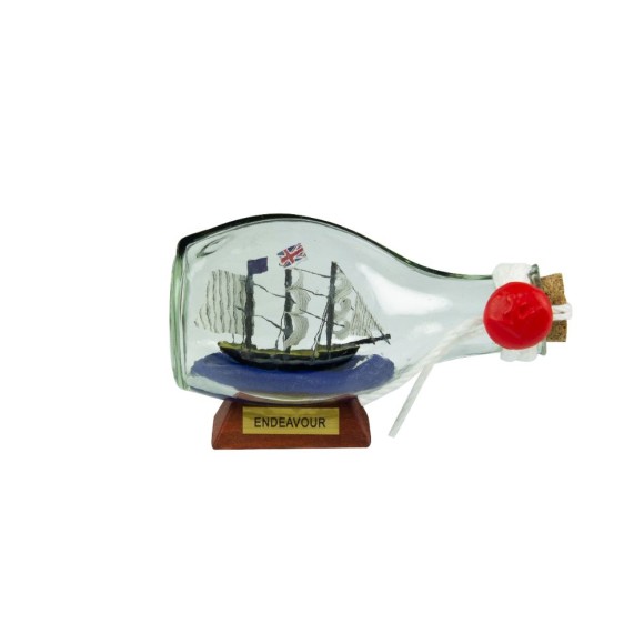 HMS Endeavour Ship-in-Bottle, 3-sided, 9cm