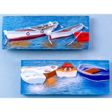 Rowing Boat Scene Magnet, 7x3cm, 2 assorted