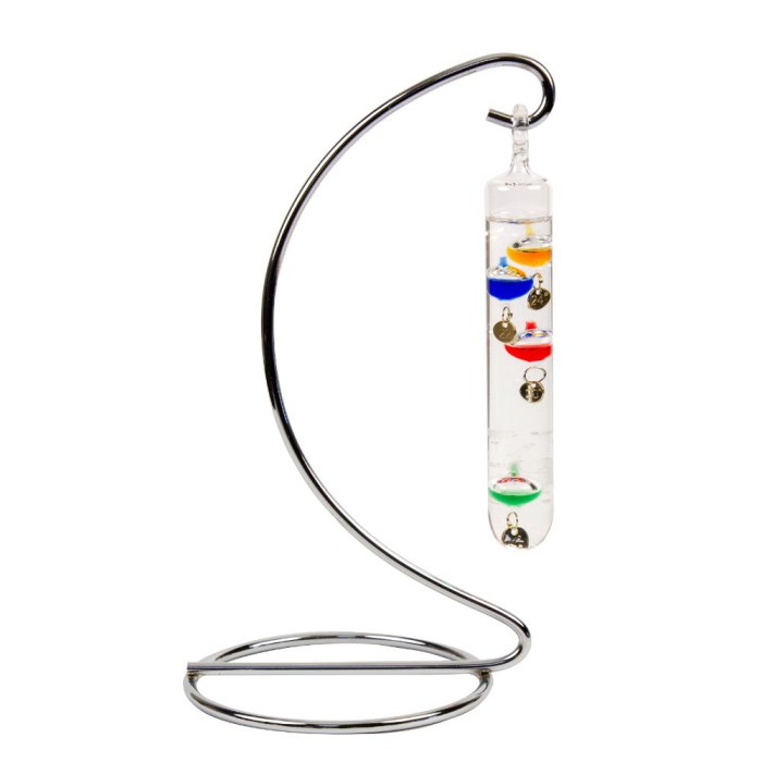 Hanging Galileo Thermometer in Wood Frame