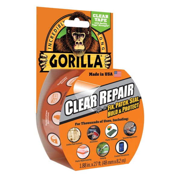 Gorilla Crystal Clear Waterproof Repair Tape, 8.2m