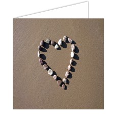 Heart in Pebbles SandScript Card