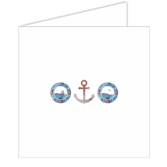 Portholes and Anchor Greeting Card