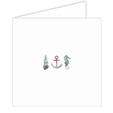 Shell/Anchor/Seahorse Greeting Card