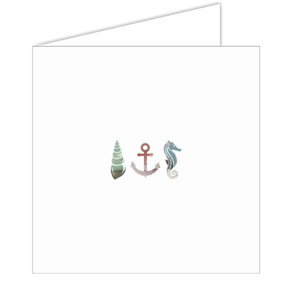 Shell/Anchor/Seahorse Greeting Card