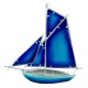 Stained Glass Sloop, blue, 30cm