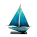 Art Metal Yacht with Stand, blue, 26cm