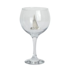 Gin Glass with Pewter Yacht Badge