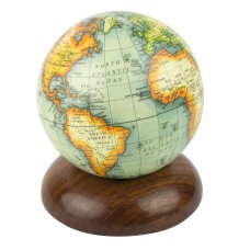 Globe on Wooden Pedestal, 12cm