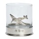 Pewter-mounted Whisky Tumbler with Spitfire Badge