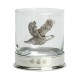 Pewter-mounted Whisky Tumbler with Grouse Badge
