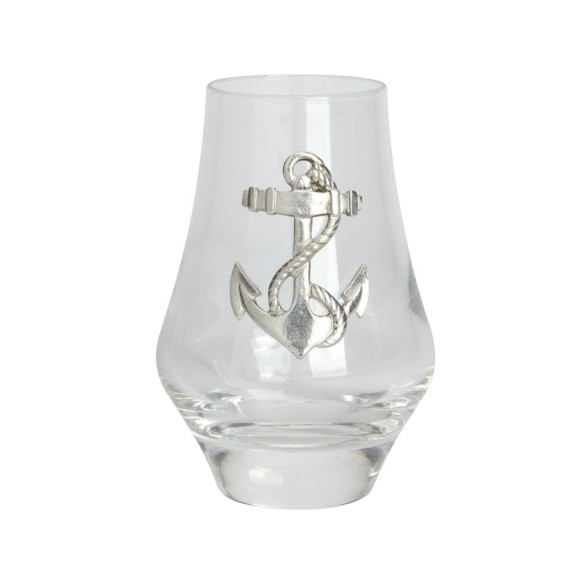 Tasting Glass with Pewter Anchor Badge