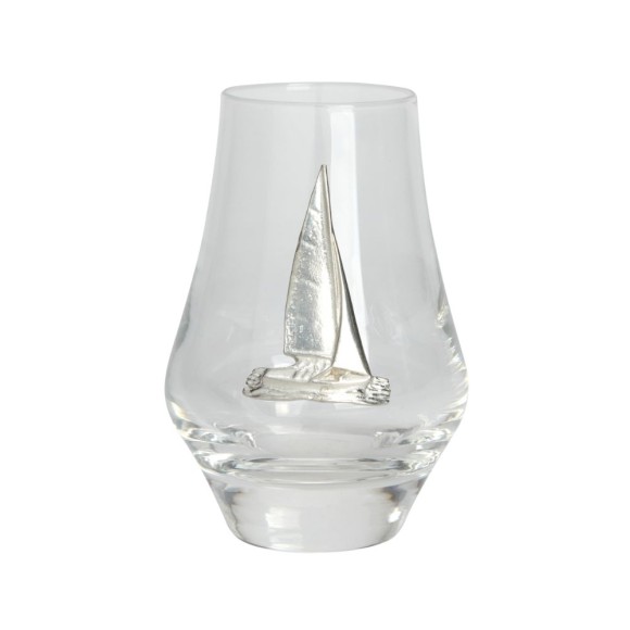 Tasting Glass with Pewter Yacht Badge