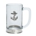 Glass Tankard with Pewter Base and Anchor Badge