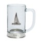 Glass Tankard with Pewter Base and Yacht Badge