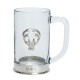 Glass Tankard with Pewter Base and Stag Badge