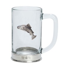 Glass Tankard with Pewter Base and Salmon Badge