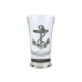 Shot Glass with Pewter Base and Anchor Badge